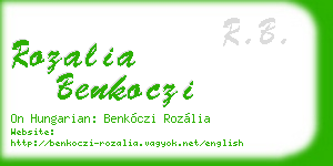 rozalia benkoczi business card
