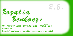 rozalia benkoczi business card